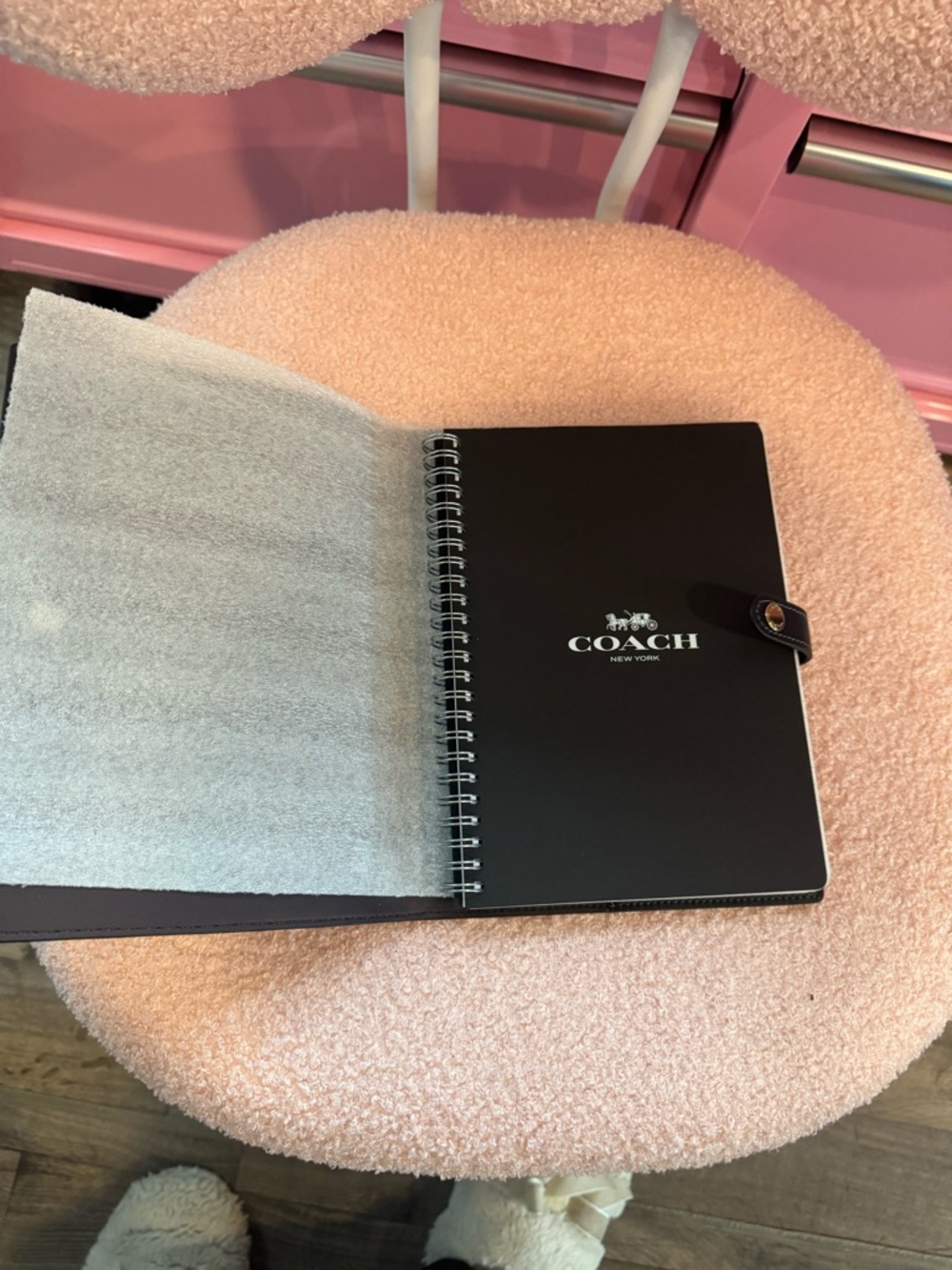 Coach Cherry Print Gold/Black Multi Leather Notebook - Picture 2 of 4